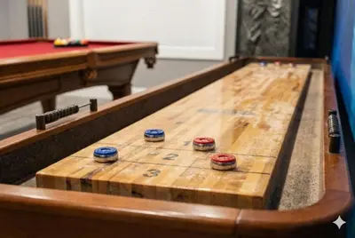 a ping pong table with four balls on it at Star Wars Retreat by OC Adventure Homes in Garden Grove