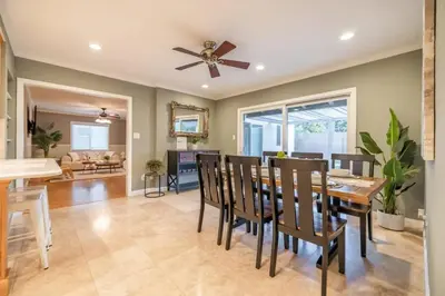 a dining room with a table and chairs at Marbella Lane - Charming 4BR Bungalo for Relaxing Retreat in Fullerton