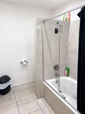 a bathroom with a shower and a bath tub at Soul in Los Angeles close to Downtown in Los Angeles