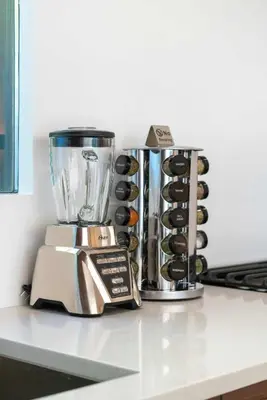 a blender sitting on top of a kitchen counter at New Listing Sunset Retreat by Colby&Conrad in Los Angeles