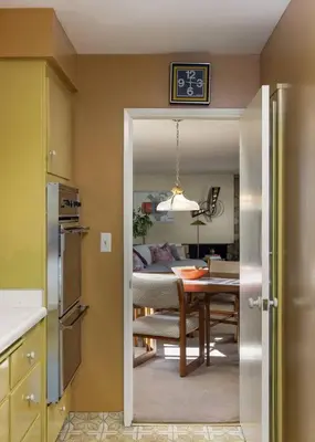 a kitchen with a table and a dining room at NEW Vintage Canyon Retreat in Mount Washington in Los Angeles