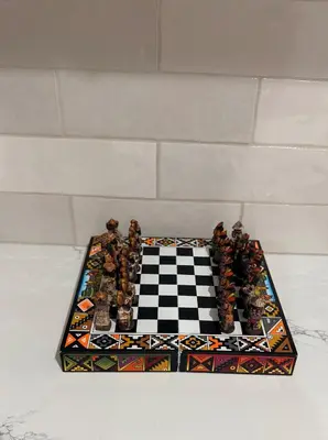 a chess board sitting on top of a table at Welcome To The Modern Casita Riverside! in Riverside