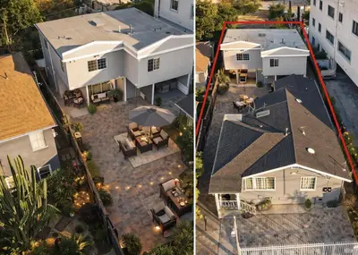an aerial view of a house at Irolo Guesthouse in Los Angeles
