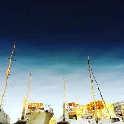 a view of a blue sky with some poles at Ocean Condo Penthouse with Gym & Parking in Long Beach