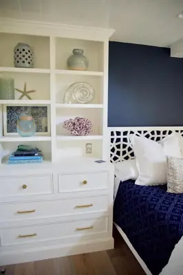 a bedroom with a white dresser and a bed at Exquisite Carpinteria Beach Cottage, Steps Away From The Beach in Carpinteria