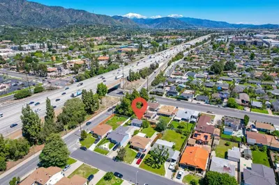 an aerial view of a city with houses at A Fresh, Relaxing Oasis Near Monrovia Canyon Park in Duarte