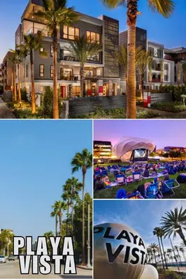 a collage of photos with a hotel and palm trees at Vibrant SoCal Venice Beach Retreat in Los Angeles