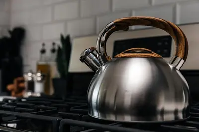 a tea kettle sitting on top of a stove at Penthouse Muse, West Hollywood, Los Angeles in Los Angeles