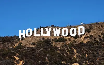 a hollywood sign on top of a mountain at Sunny LA Bunk Bed in Los Angeles