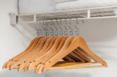 a pile of wood on a rack in a closet at City Sanctuary - Urban Hideaway in Los Angeles