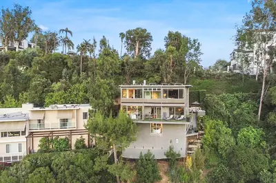 an aerial view of a house at The Beverly Aura in Los Angeles