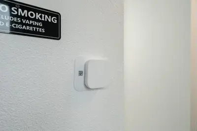 a white door with a no smoking sign on it at LuxuryCondo DTAlhambra Near Starbucks Free2Parking in Alhambra
