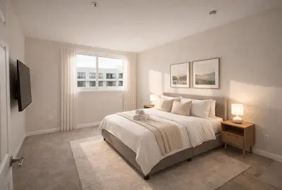 a bedroom with a large bed and a window at Marina del Rey 2BR-2BA Oasis - Quick Trip to Venice in Los Angeles