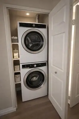 two washer and dryer in a small room at Marina del Rey 2BR-2BA Oasis Near Venice Beach Boardwalk in Los Angeles