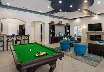 a living room with a pool table in it at Marina del Rey Comfort Stay - Venice in Los Angeles