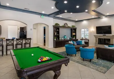 a living room with a pool table in it at Marina del Rey Retreat 2BR--2BA & Close To Venice Beach in Los Angeles