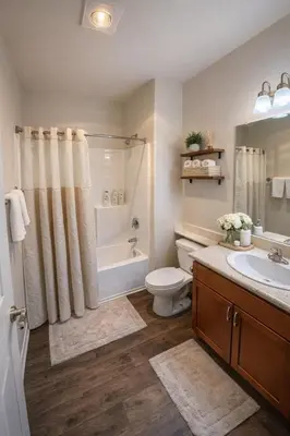 a bathroom with a toilet and a sink and a shower at Marina del Rey 1BR Getaway & Close To Venice Beach in Los Angeles