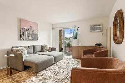 a living room with a couch and two chairs at Elegant Luxe Hampton inspo Retreat in Glendale, CA in Glendale
