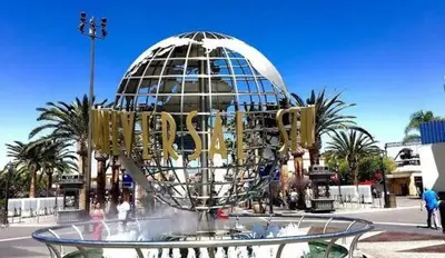 a large building with a ball in the middle at Penthouse Escape Pool Views in Glendale