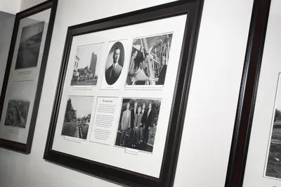 a framed picture offamous photographs hangs on a wall at Ayres Hotel Redlands - Loma Linda in Redlands