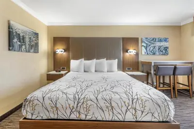 a hotel room with a bed and a desk at Best Western Airpark Hotel - LAX Airport LA Stadium in Inglewood