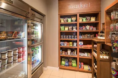 a grocery store with a refrigerator and other food at Residence Inn by Marriott Camarillo in Camarillo