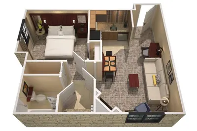 a rendering of a floor plan of a house at Residence Inn by Marriott Camarillo in Camarillo
