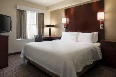 a hotel room with a large bed and a television at Residence Inn by Marriott Camarillo in Camarillo