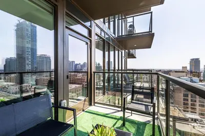 an office building with a view of the city at Top Floor 3 Bed 3 Bath Penthouse Living In Luxury in Los Angeles