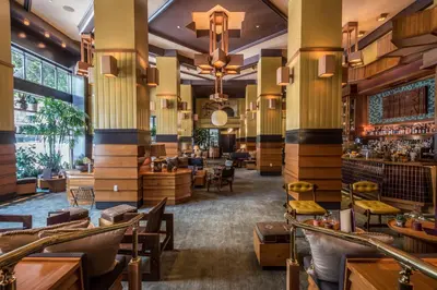 a view of the lobby of a restaurant at Freehand Los Angeles in Los Angeles