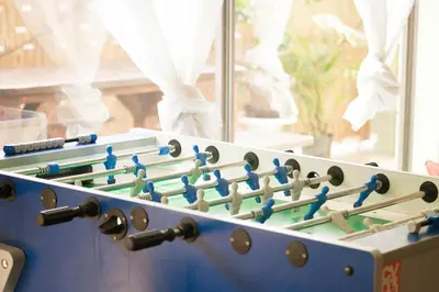 a rack filled with lots of differentcoloredurgical at Banana Bungalow West Hollywood Hotel & Hostel in Los Angeles