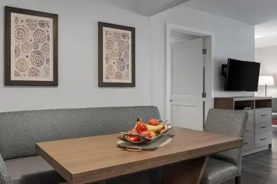 a bowl of fruit on a table in a living room at Club Wyndham Dolphin's Cove in Anaheim