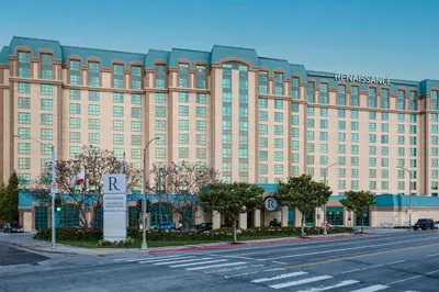 a large building with a road in front of it at Renaissance Los Angeles Airport Hotel in Los Angeles