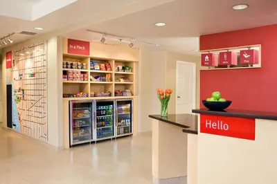 a store with a counter and ahiocoacistacistasteryasteryasteryasteryastery at TownePlace Suites Los Angeles LAX Manhattan Beach in Hawthorne