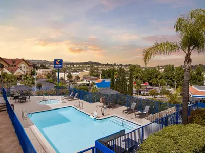 a view of a swimming pool at a resort at Fairfield Inn by Marriott Santa Clarita Valencia in Santa Clarita
