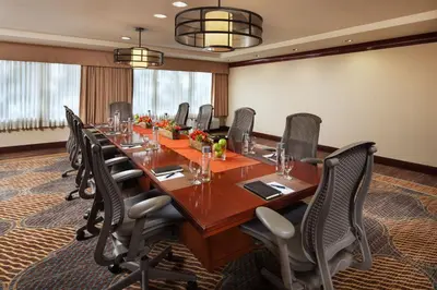 a large conference room with a long table and chairs at Sheraton Agoura Hills Hotel in Agoura Hills