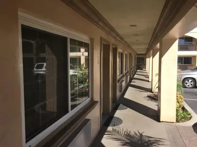 a row of walkways in a building at Thunderbird Lodge in Riverside