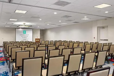 a room with rows of chairs in a classroom at Embassy Suites by Hilton Los Angeles International Airport South in El Segundo