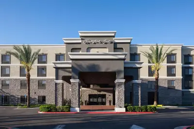 a rendering of the entrance to a hotel at Hampton Inn Los Angeles Orange County Cypress in Cypress