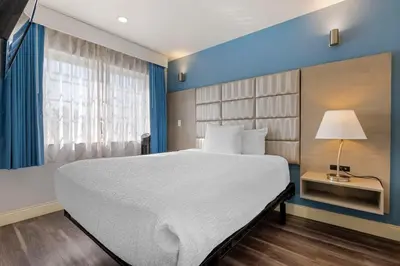 a bedroom with a large bed and a window at Best Western Orange Plaza in Orange