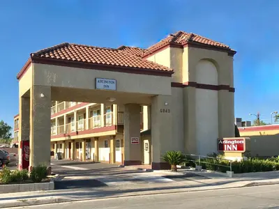 a large building on the corner of a street at Arlington Inn in Riverside