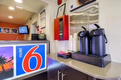 a waiting room with a krispy kreme at Motel 6 Chino, CA - Los Angeles Ontario in Chino