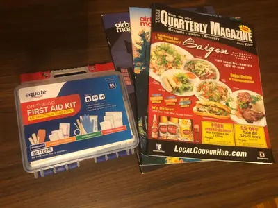 three boxes of food are sitting on a table at Cozy Suite near City of hope in Duarte
