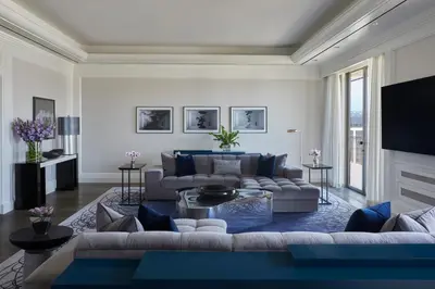 a living room with a couch and a table at Beverly Wilshire, Beverly Hills, A Four Seasons Hotel in Los Angeles