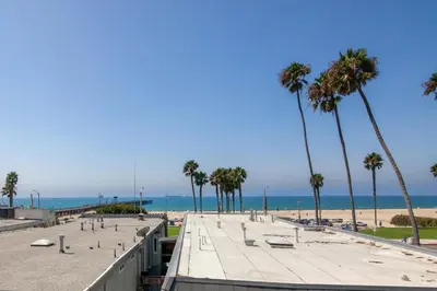 a skate park with palm trees and the beach at The Swaying Palm Haaven in Seal Beach