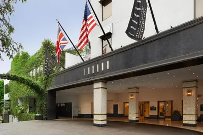 a building with flags on top of it at The London West Hollywood at Beverly Hills in Los Angeles