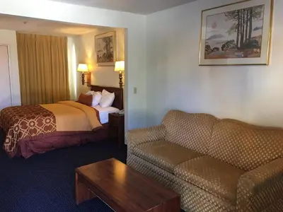 a hotel room with a bed and a couch at Executive Suites Inn in Westminster