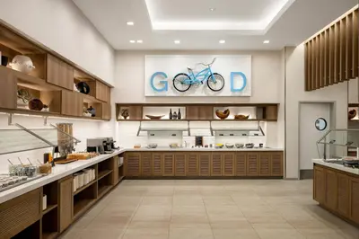 a store with a blue bike on the wall at Element Anaheim Resort Convention Center in Anaheim