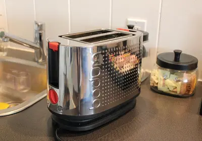 a toaster sitting on a counter next to a sink at Private Guest Suite in West Los Angeles in Los Angeles