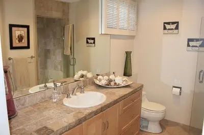 a bathroom with a sink and a toilet at Private Guest Suite in West Los Angeles in Los Angeles